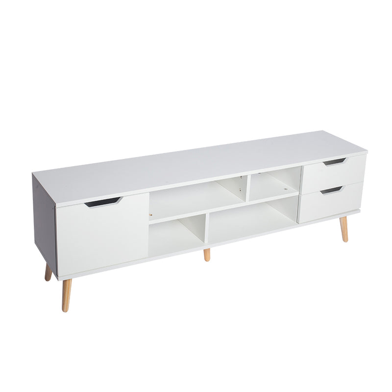 Levede TV Cabinet Entertainment Unit Stand Storage Drawers Wooden Shelf White