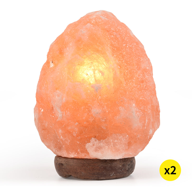 2 Pcs 3-5 kg Himalayan Salt Lamp Rock Crystal Natural Light Dimmer Switch