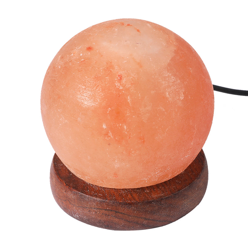 Himalayan Salt Lamp Globe USB Natural Crystal Rock Cord Night Light Lamps Globes