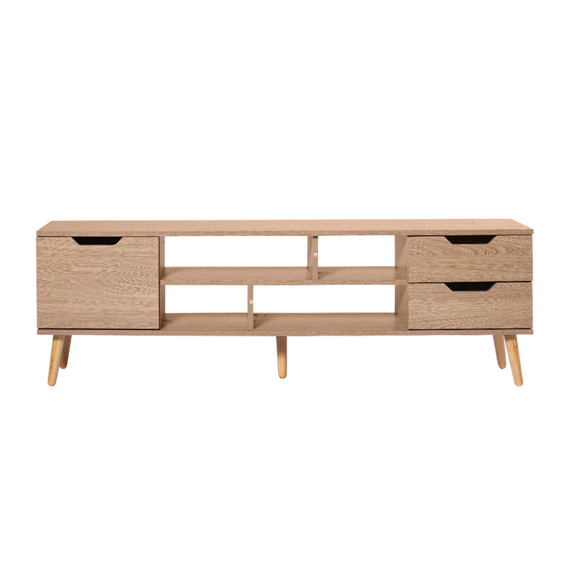 Levede TV Cabinet Entertainment Unit Stand Storage Drawer Wooden Shelf Oak 140cm