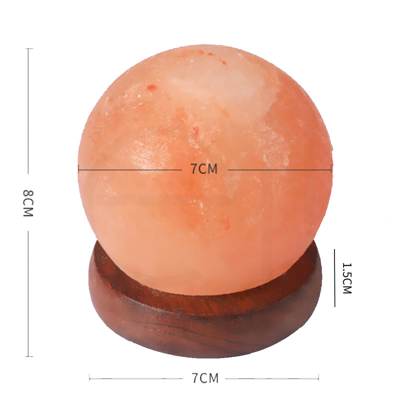 Himalayan Salt Lamp Globe USB Natural Crystal Rock Cord Night Light Lamps Globes