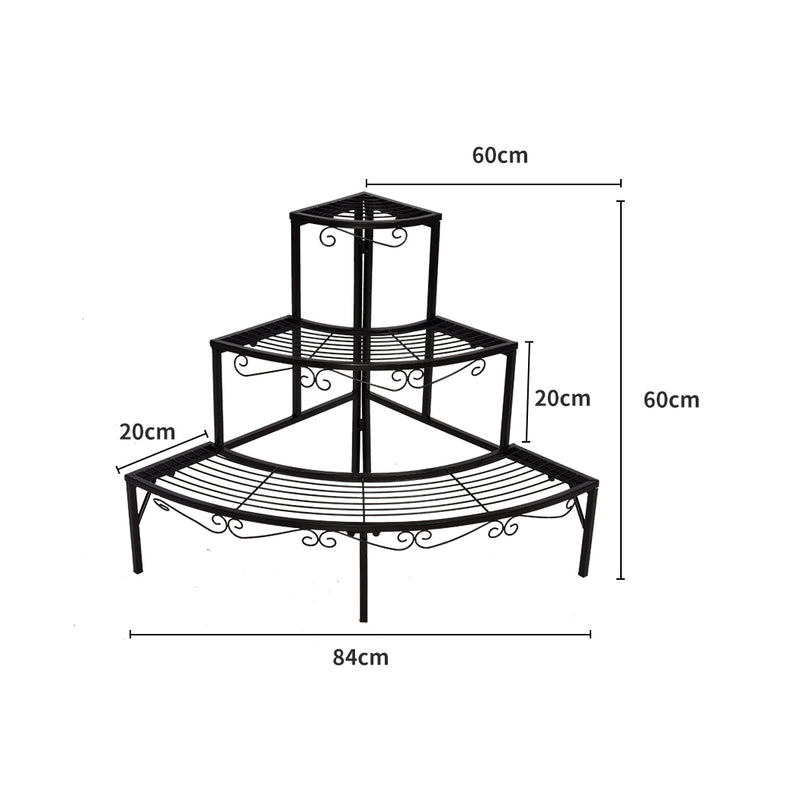 Levede Outdoor Indoor Pot Plant Stand Garden Metal 3 Tier Planter Corner Shelf