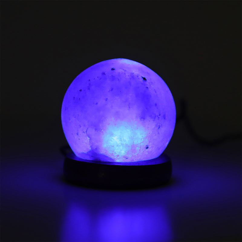 Himalayan Salt Lamp Globe USB Natural Crystal Rock Cord Night Light Lamps Globes