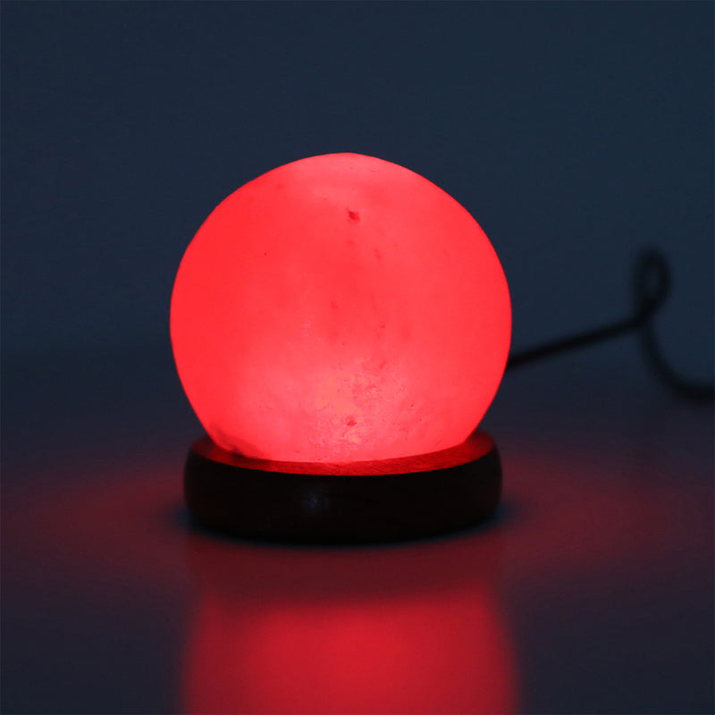 Himalayan Salt Lamp Globe USB Natural Crystal Rock Cord Night Light Lamps Globes