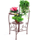 Plant Stand Outdoor Indoor Flower Pots Garden Metal Corner Shelf Wrought Iron