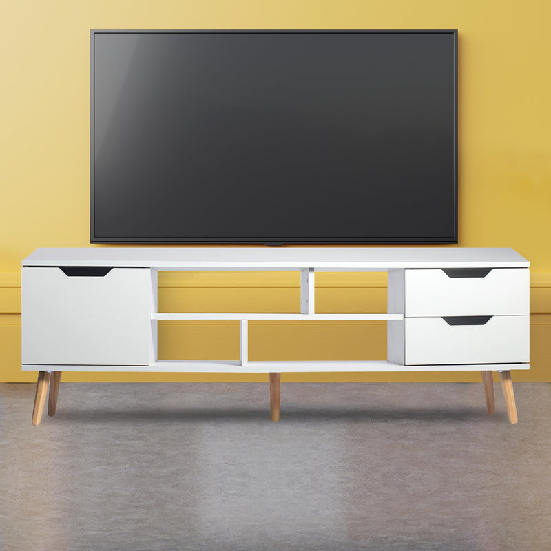 Levede TV Cabinet Entertainment Unit Stand Storage Drawers Wooden Shelf White