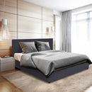 Milano Luxury Gas Lift Bed with Headboard (Model 1) - Charcoal No.35 - Single