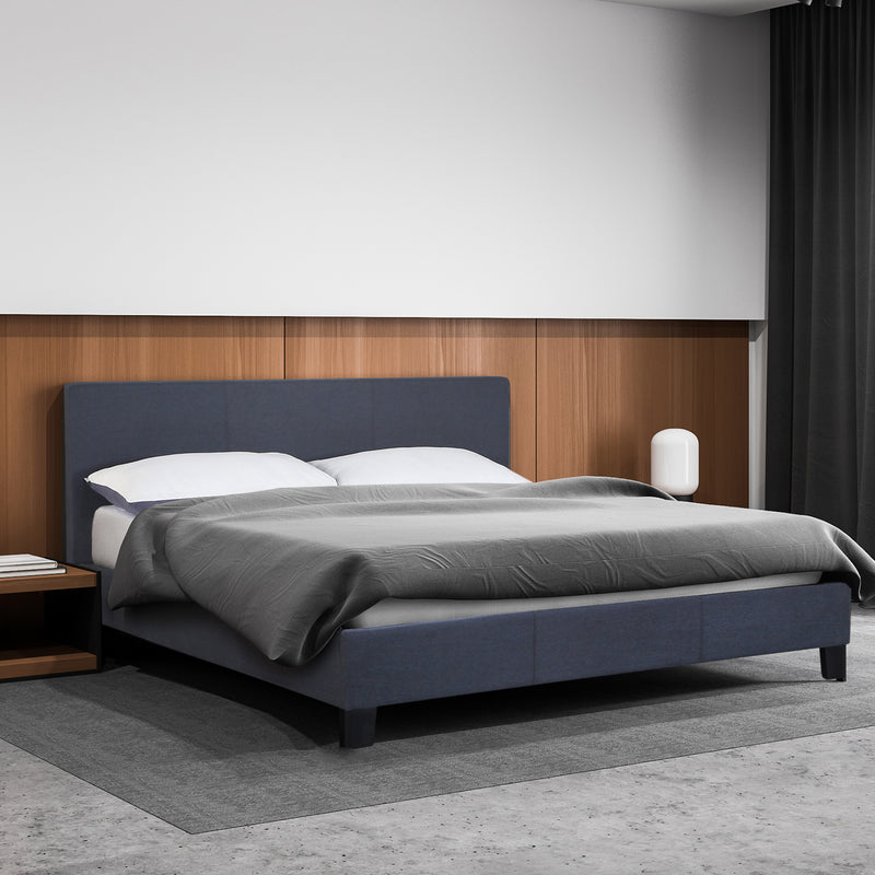 Milano Sienna Luxury Bed with Headboard (Model 2) - Charcoal No.35 - Double