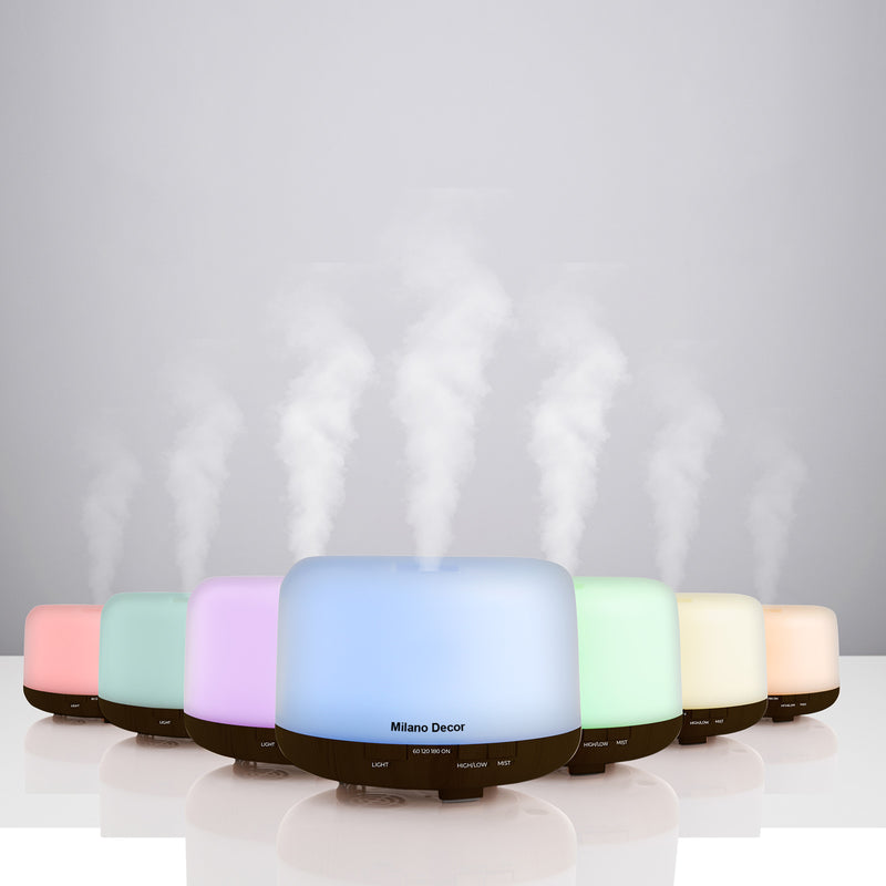 Milano Decor 500ml Aroma Mood Light Diffuser - Dark Wood