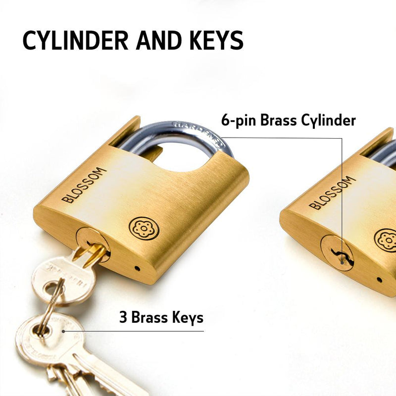 BLOSSOM PADLOCK BRASS PROTECTED SHACKLE 50MM