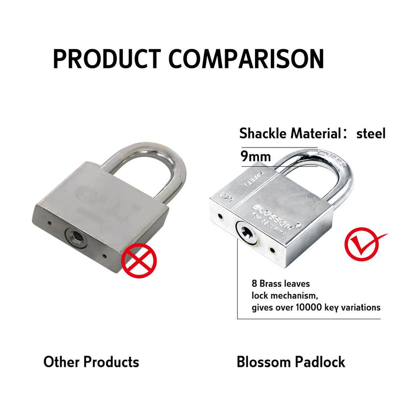 BLOSSOM PADLOCK STEEL CP RECTANGLE HEAVY DUTY 50MM