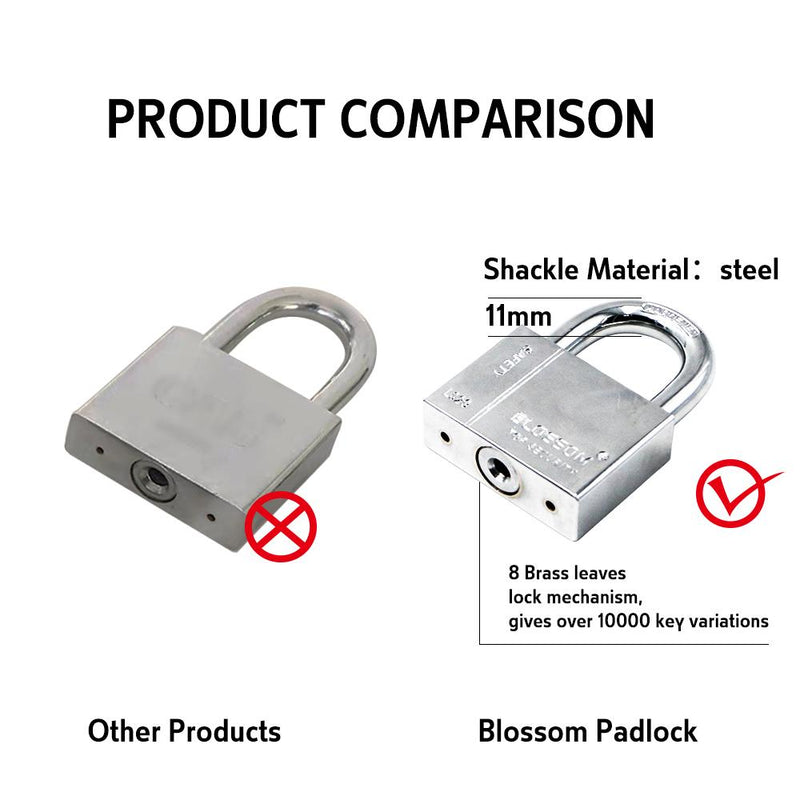 BLOSSOM PADLOCK STEEL CP RECTANGLE HEAVY DUTY 60MM