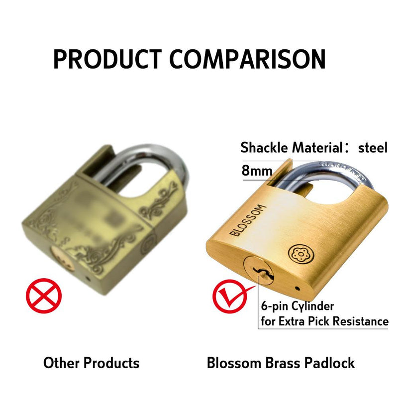 BLOSSOM PADLOCK BRASS PROTECTED SHACKLE 50MM