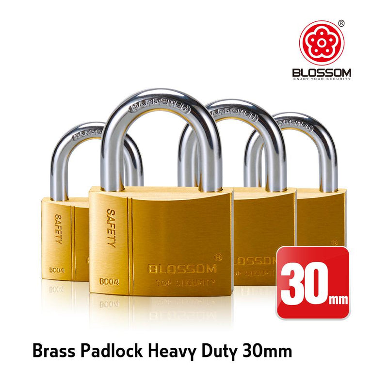 BLOSSOM PADLOCK BRASS HEAVY DUTY 30MM KEY ALIKE 4PCS