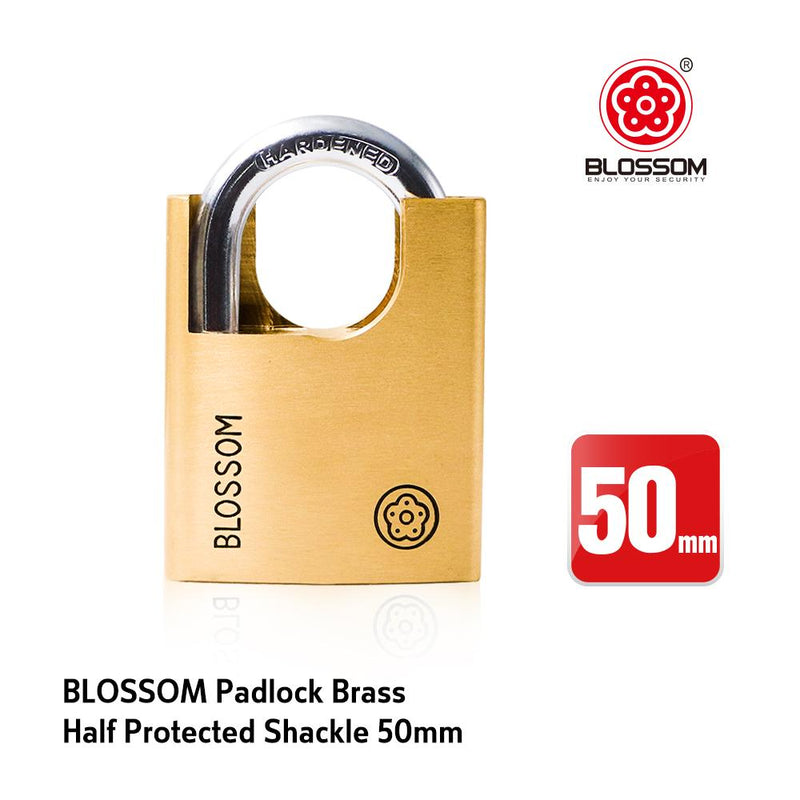 BLOSSOM PADLOCK BRASS PROTECTED SHACKLE 50MM