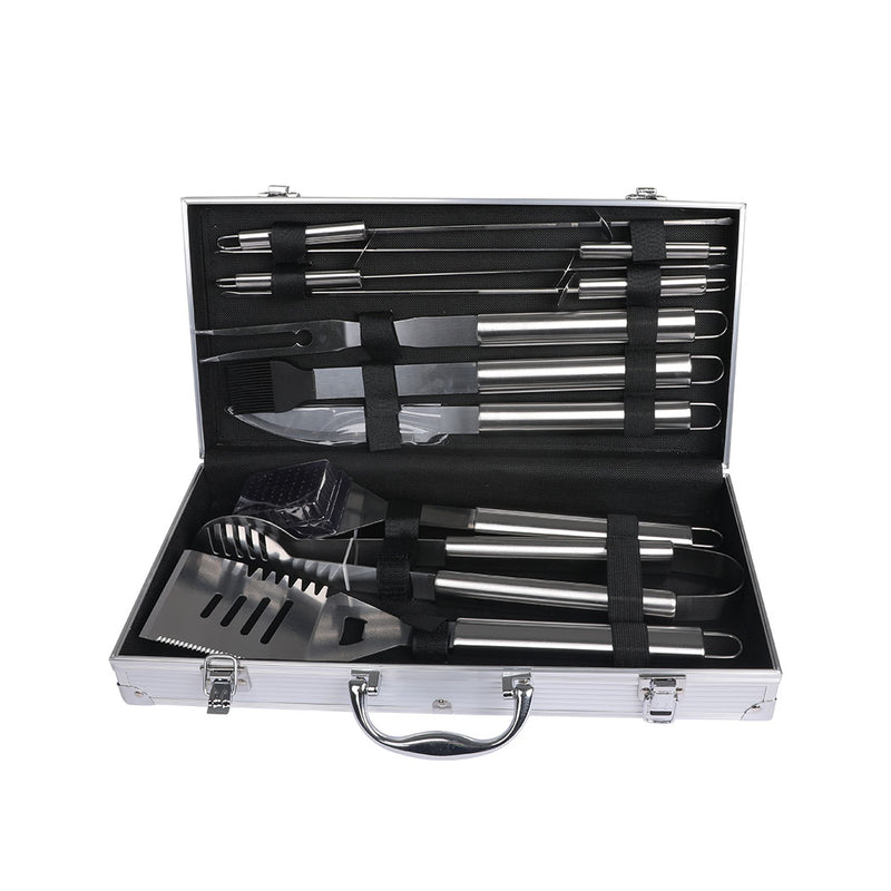 10Pcs Stainless Steel BBQ Tool Set Outdoor Barbecue Utensil Aluminium Grill Cook