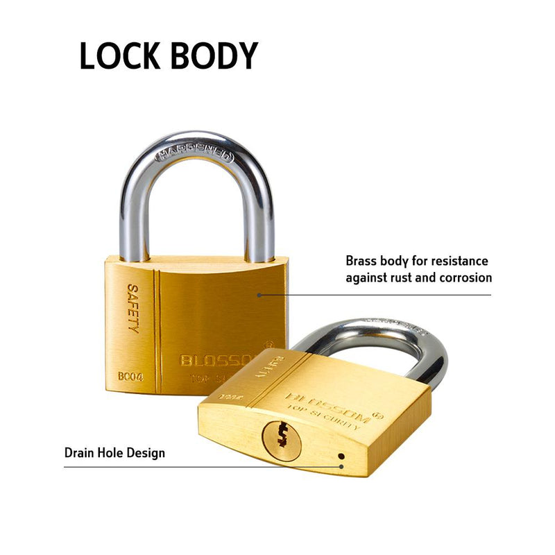 BLOSSOM PADLOCK BRASS HEAVY DUTY 40MM