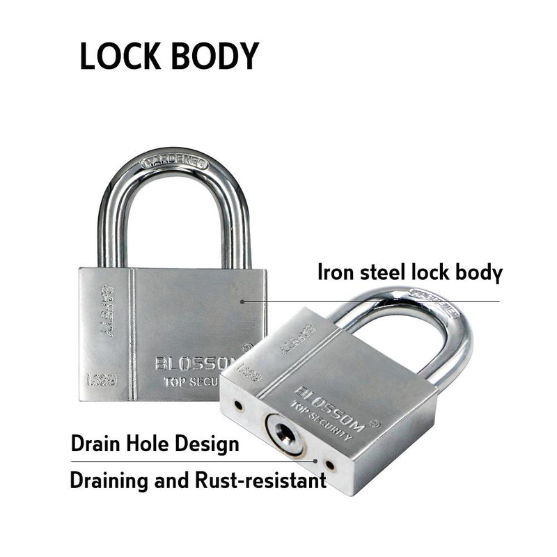 BLOSSOM PADLOCK STEEL CP RECTANGLE HEAVY DUTY 40MM