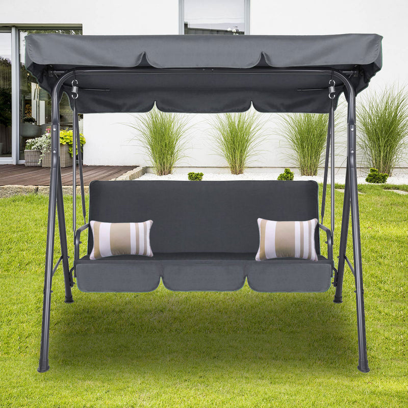 Milano Outdoor Steel Swing Chair - Grey (1 Box)