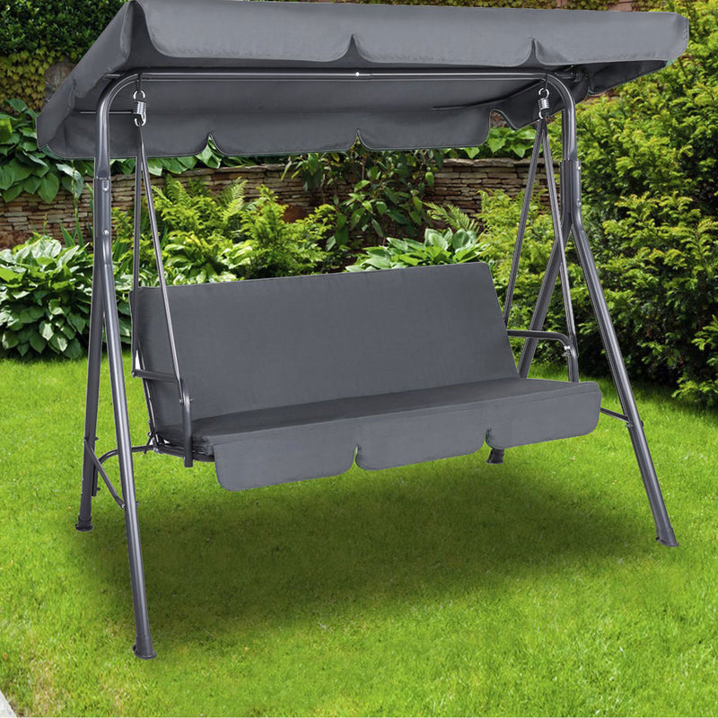 Milano Outdoor Steel Swing Chair - Grey (1 Box)