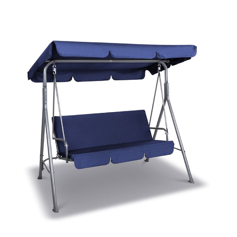 Milano Outdoor Steel Swing Chair - Dark Blue (1 Box)