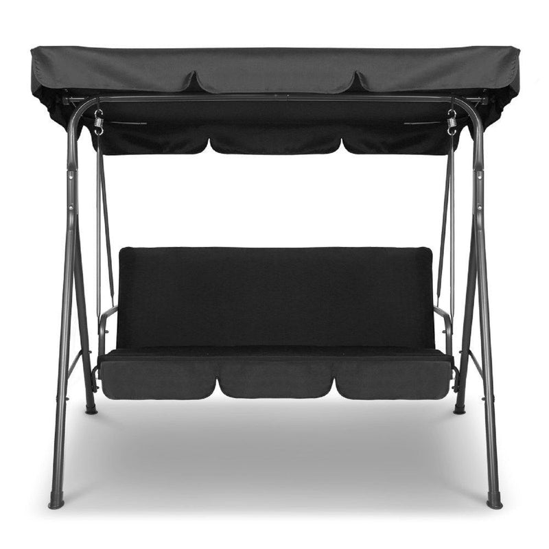 Milano Outdoor Steel Swing Chair - Black (1 Box)