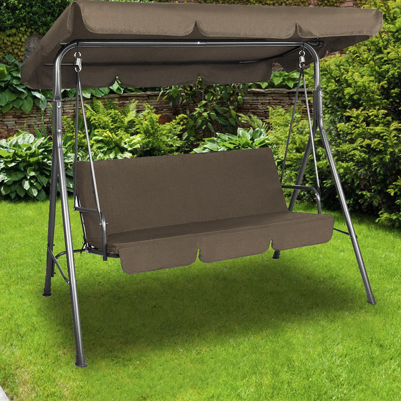 Milano Outdoor Steel Swing Chair -  Coffee (1 Box)