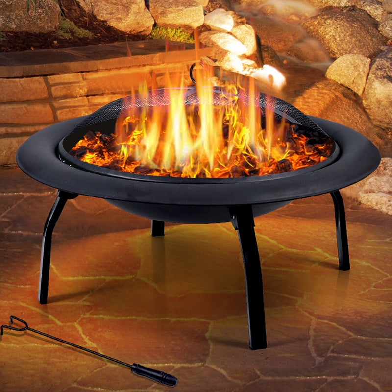 30" Portable Outdoor Fire Pit BBQ Grail Camping Garden Patio Heater Fireplace