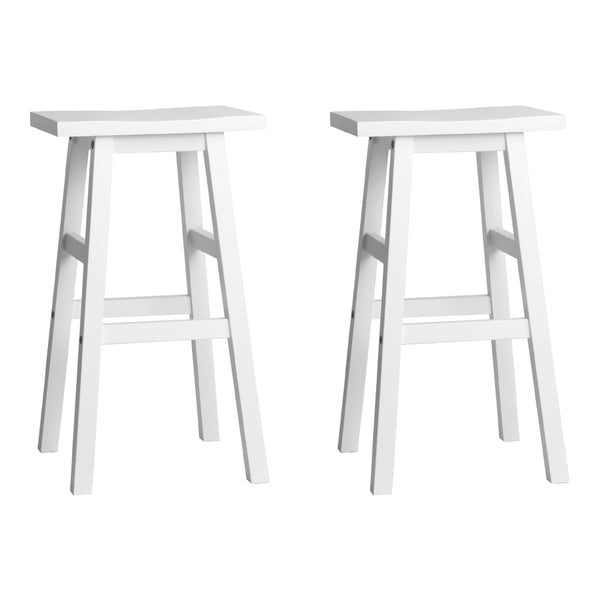 Artiss Set of 2 Beech Wood Bar Stools - White