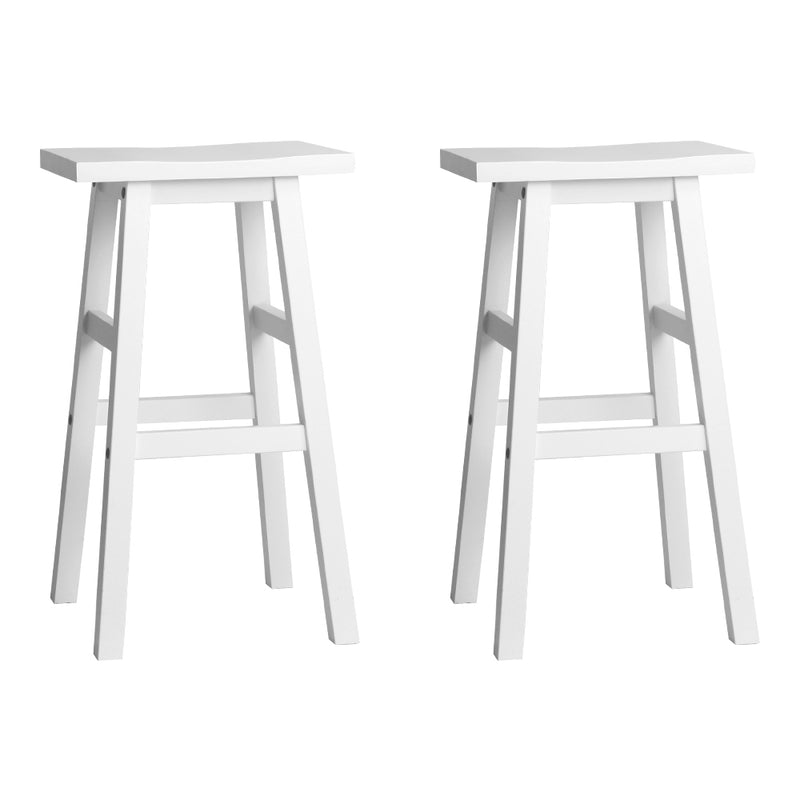 Artiss Set of 2 Beech Wood Bar Stools - White