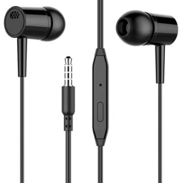 3.5mm In-ear Wired Earphone With Mic Earbuds Headset Black