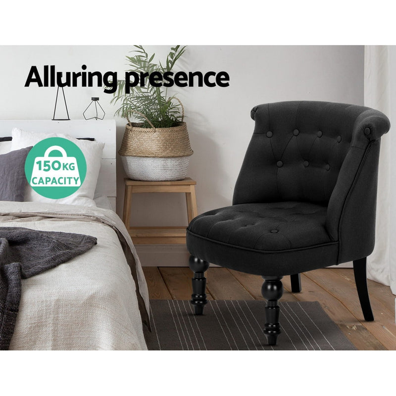 Artiss Fabric Occasional Accent Chair - Black