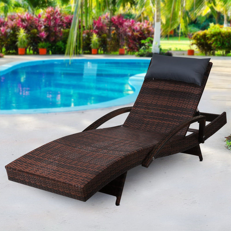 Gardeon Outdoor Sun Lounge Furniture Day Bed Wicker Pillow Sofa Set