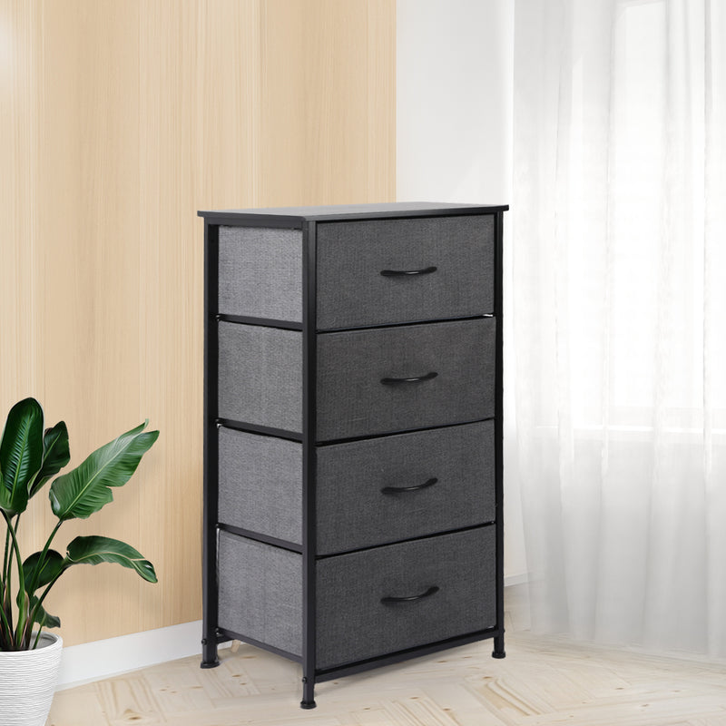 Levede Storage Cabinet Tower Chest of Drawers Dresser Tallboy 4 Drawer Dark Grey