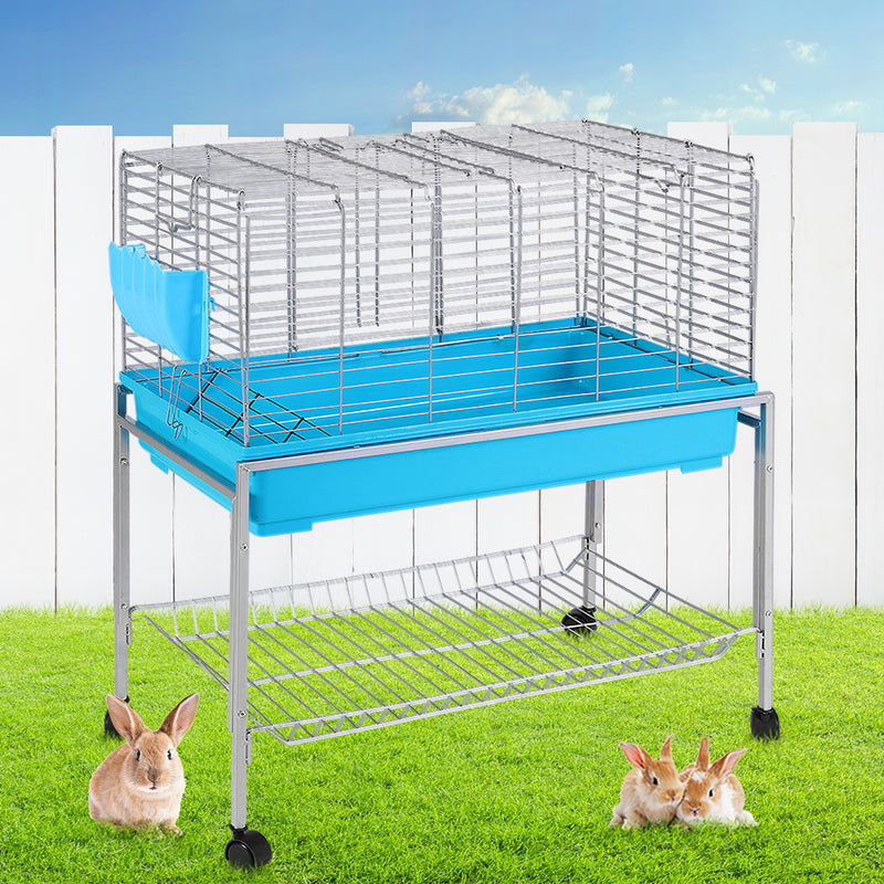 i.Pet Rabbit Cage Hutch Cages Indoor Hamster Enclosure Carrier Bunny Blue