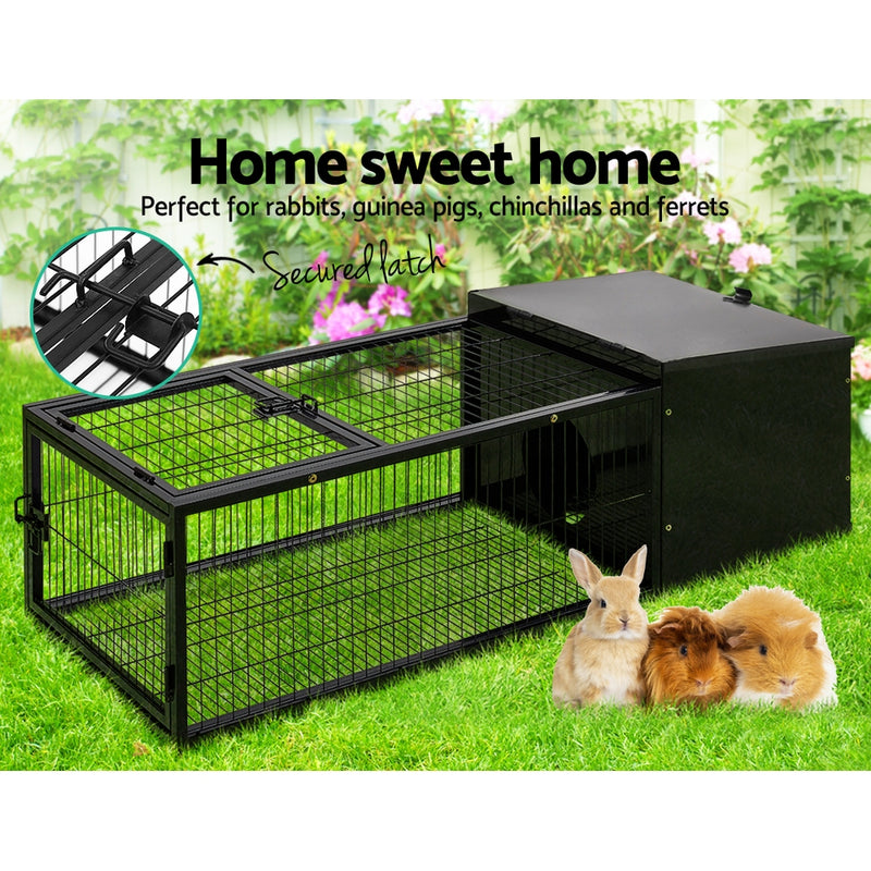 i.Pet Rabbit Cage Hutch Cages Indoor Outdoor Hamster Enclosure Pet Metal Carrier 122CM Length