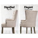 Artiss Dining Chairs French Provincial Chair Velvet Fabric Timber Retro Camel