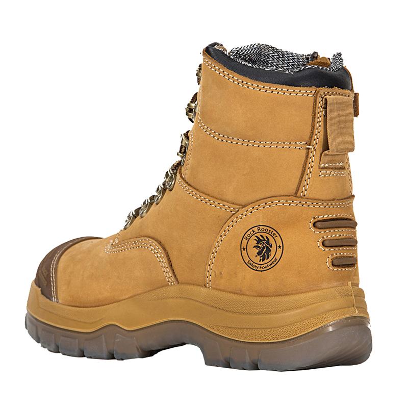 ROCKROOSTER SAFETY BOOTS KIMBERLY ZIP SIDE NUBUCK LEATHER PU/TPU SOLE 12(46)