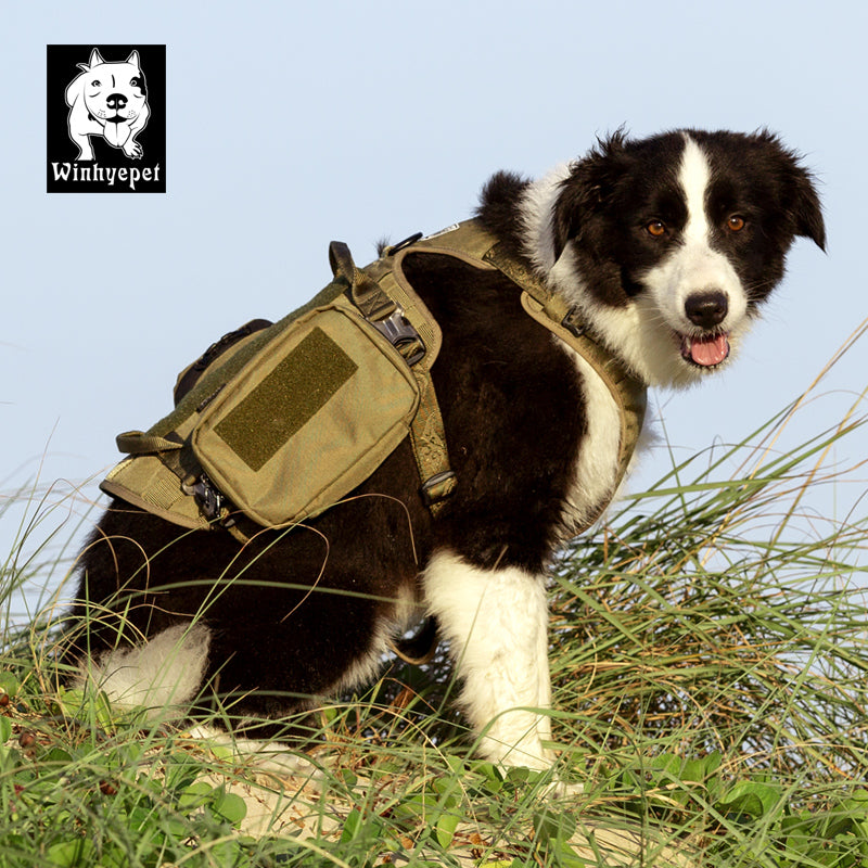 Whinhyepet Military Harness Army Green L