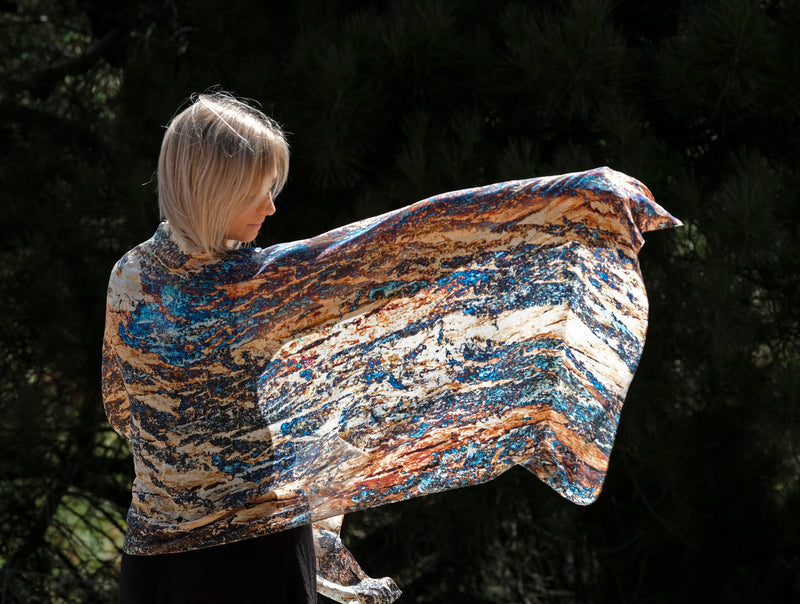 Silk Chiffon Scarf Eucalyptus Bark