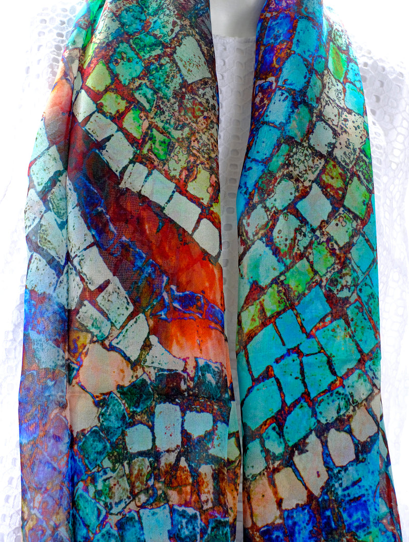 Silk Chiffon Scarf Dolphin