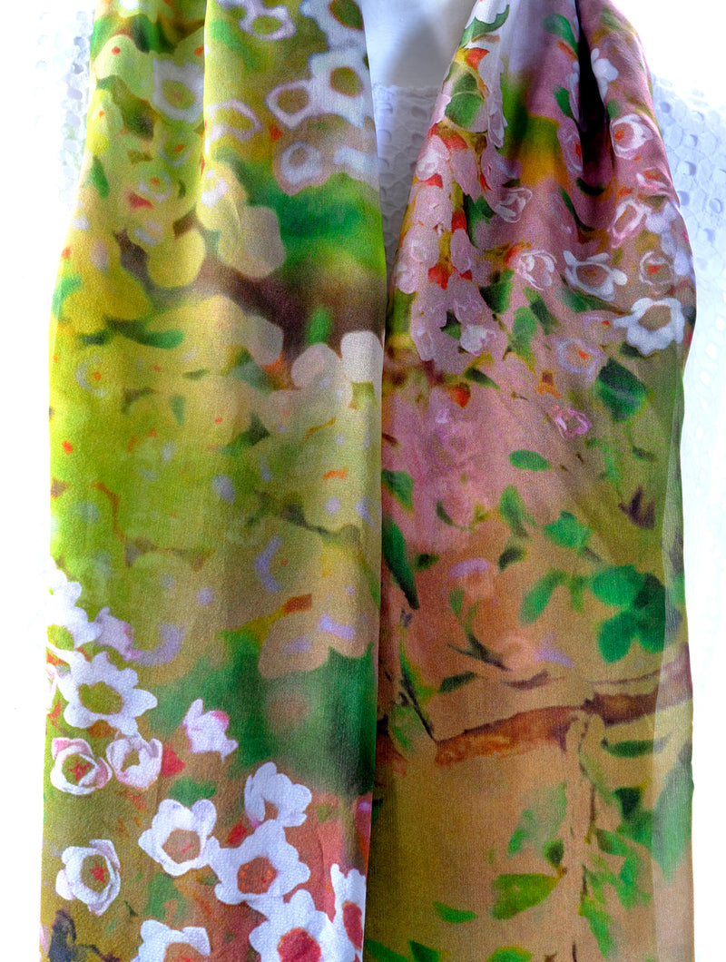 Silk Chiffon Scarf Thryptomene