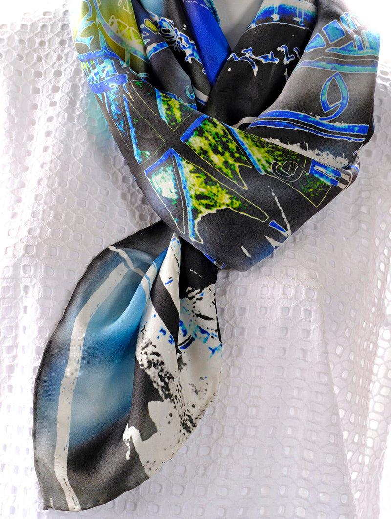 Silk Twill Scarf Prague Orloj