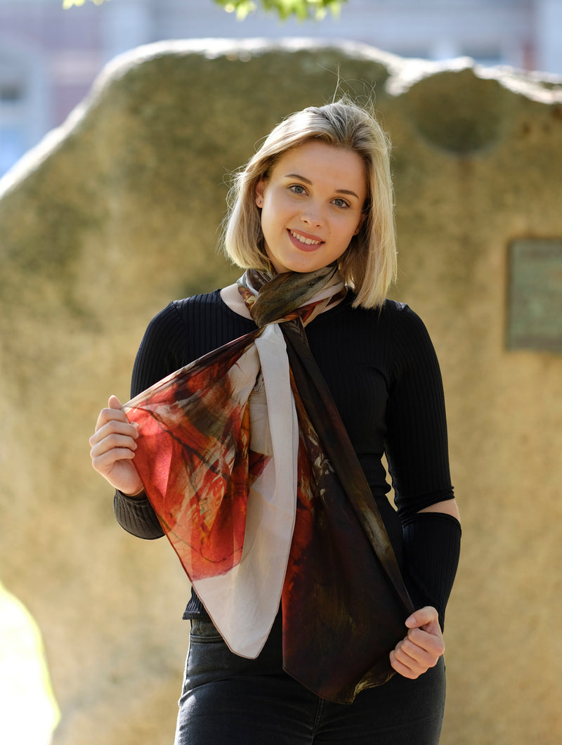 Silk Chiffon Scarf Boxing at Uluru