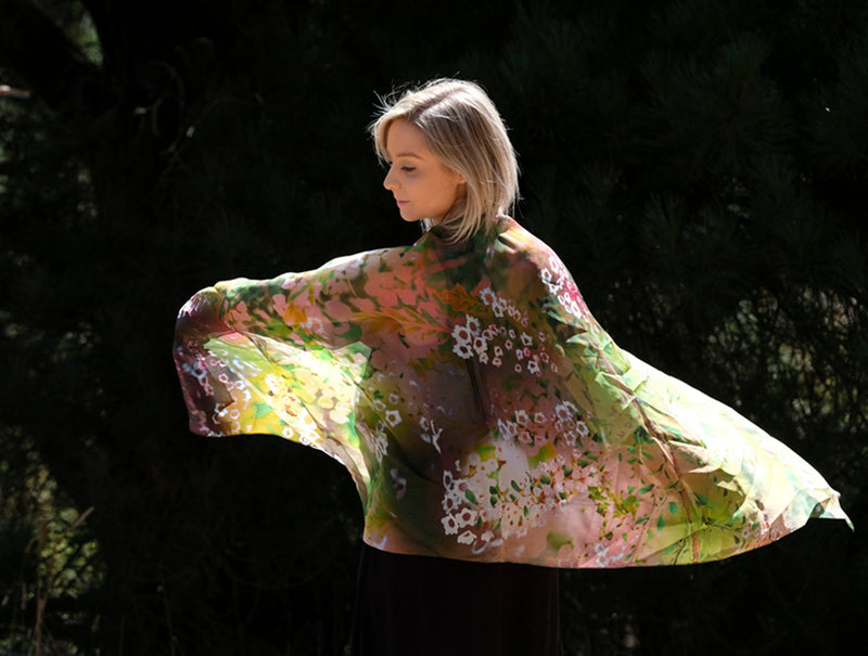 Silk Chiffon Scarf Thryptomene