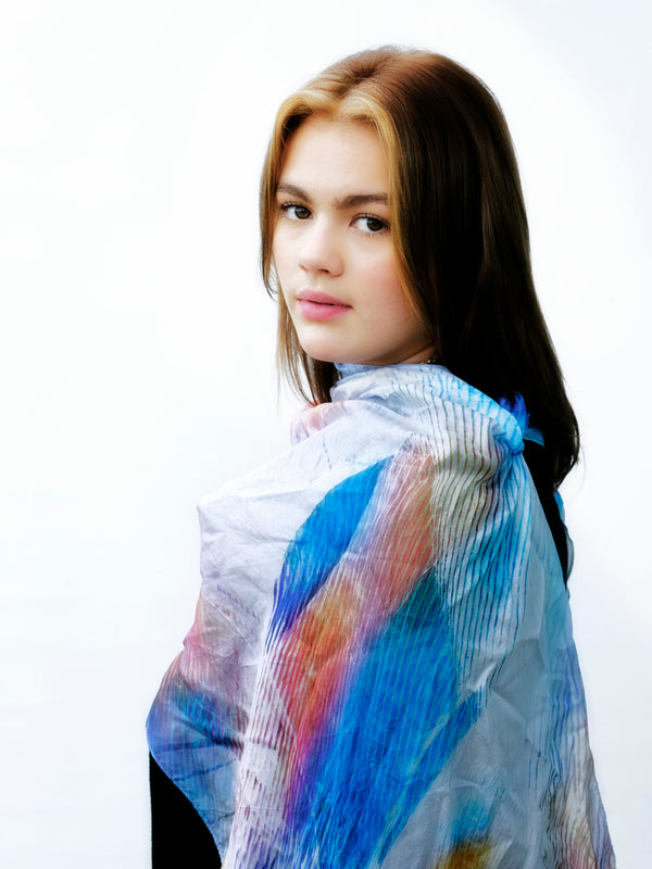 Silk Tabi Scarf Mythical King Parrots