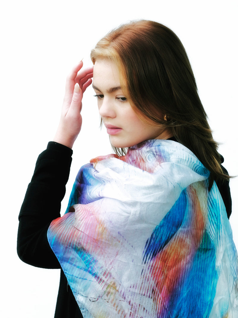 Silk Tabi Scarf Mythical King Parrots