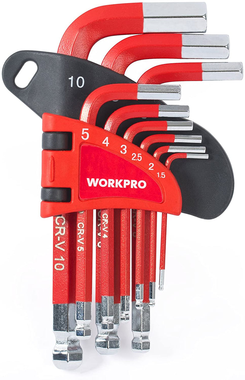 WORKPRO 9PC SHORT ARM METRIC HEX KEY SET