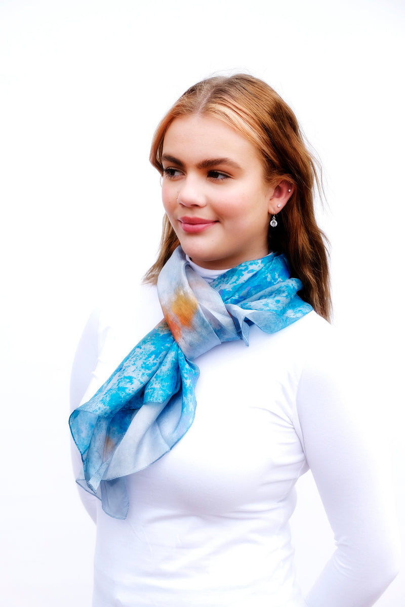Silk Tabi Scarf Sea Stars