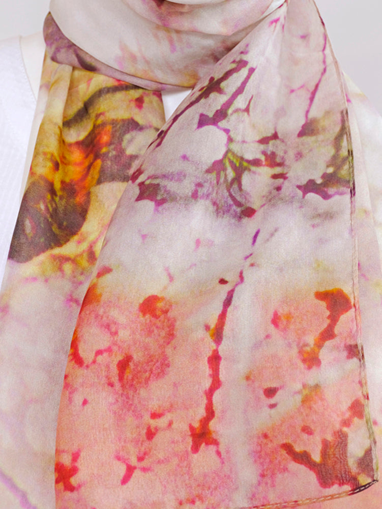 Silk Chiffon Scarf Sakura